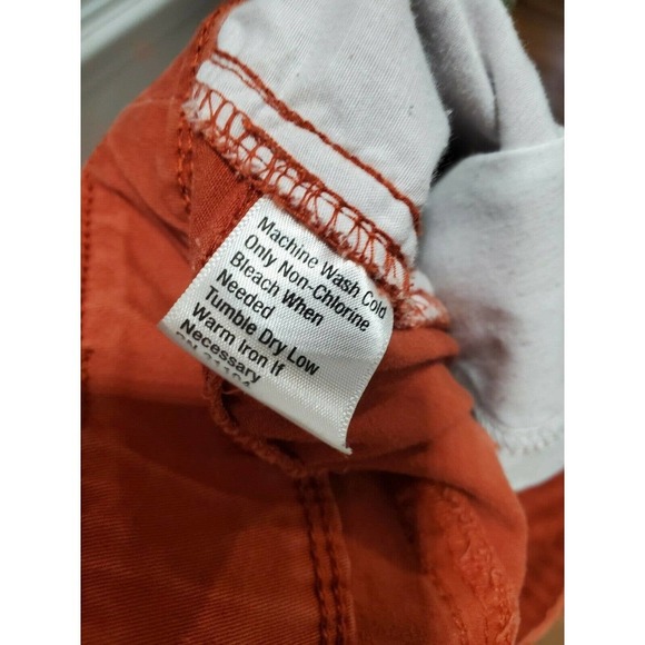 Kim Rogers Women's Orange Cotton Mid Rise Pull on Straight Legs Pant Size 12 - Picture 8 of 9